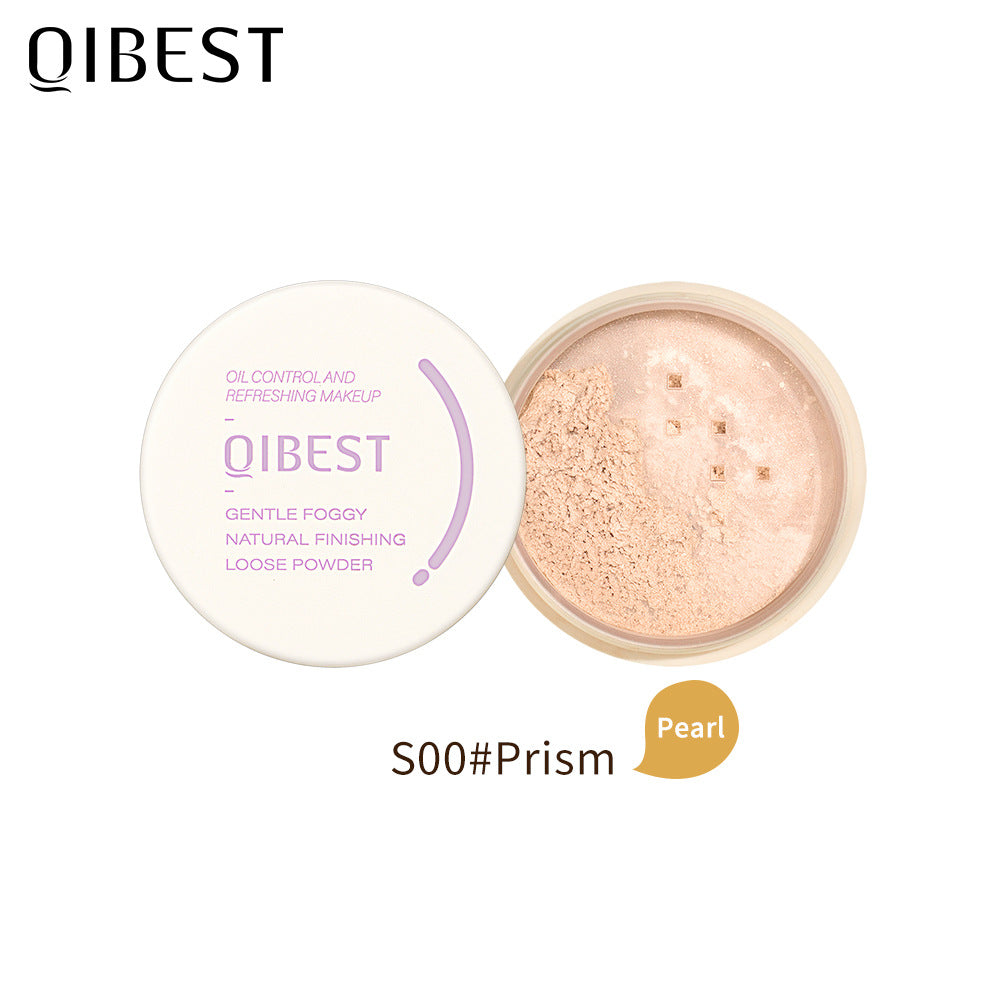 QIBEST Icy Loose Powder Mint Loose Powder Honey Powder Cake Is Not Easy To Take Off Makeup Concealer Makeup Powder