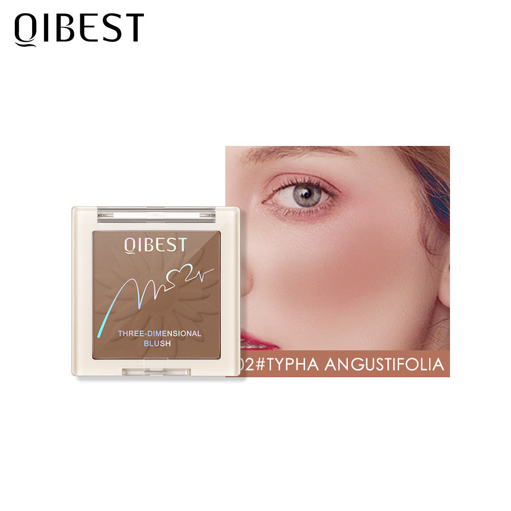 QIBEST Blush Powder Natural Repairing One Rouge Powder Is Not Easy To Take Off Makeup Matte Pearlescent Blush Powder