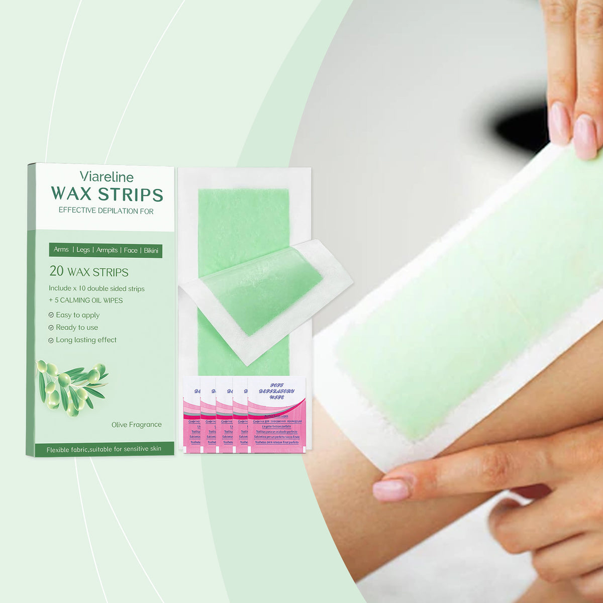 Viareline Facial And Body Hair Removal Wax Strips Are Gentle And Can Remove Fine Hairs By Uprooting The Body