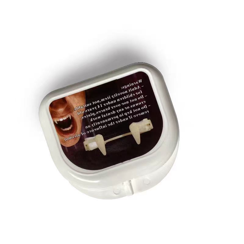 Halloween Vampire Dentures Adult Children Braces Zombie Tricky Fake Teeth Prop Nails Scary Retractable