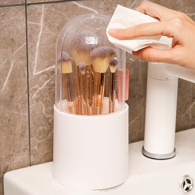 Makeup Brush Storage Box Cosmetic Organizer Makeup Brush Barrel Holder Eyebrow Pencil Plastic Box Waterproof Contains Pearls