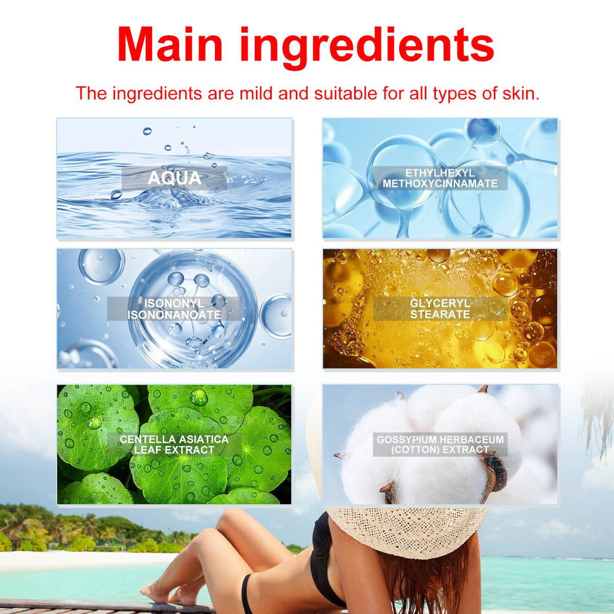 Cotton Soft Protective Rod, Summer Outdoor Resist Uv Moisturizing Refreshing Non-Sticky Comfortable Skin Feeling