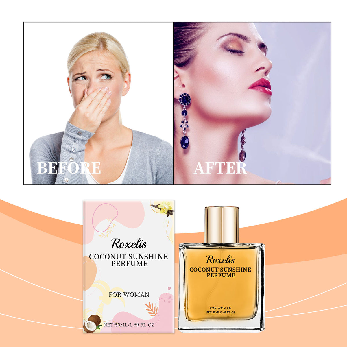 Light Vanilla Coconut Perfume, Fresh Light Fragrance Lasting Light Elegant Exudes Attractive Feminine Fragrance Convenient Perfume