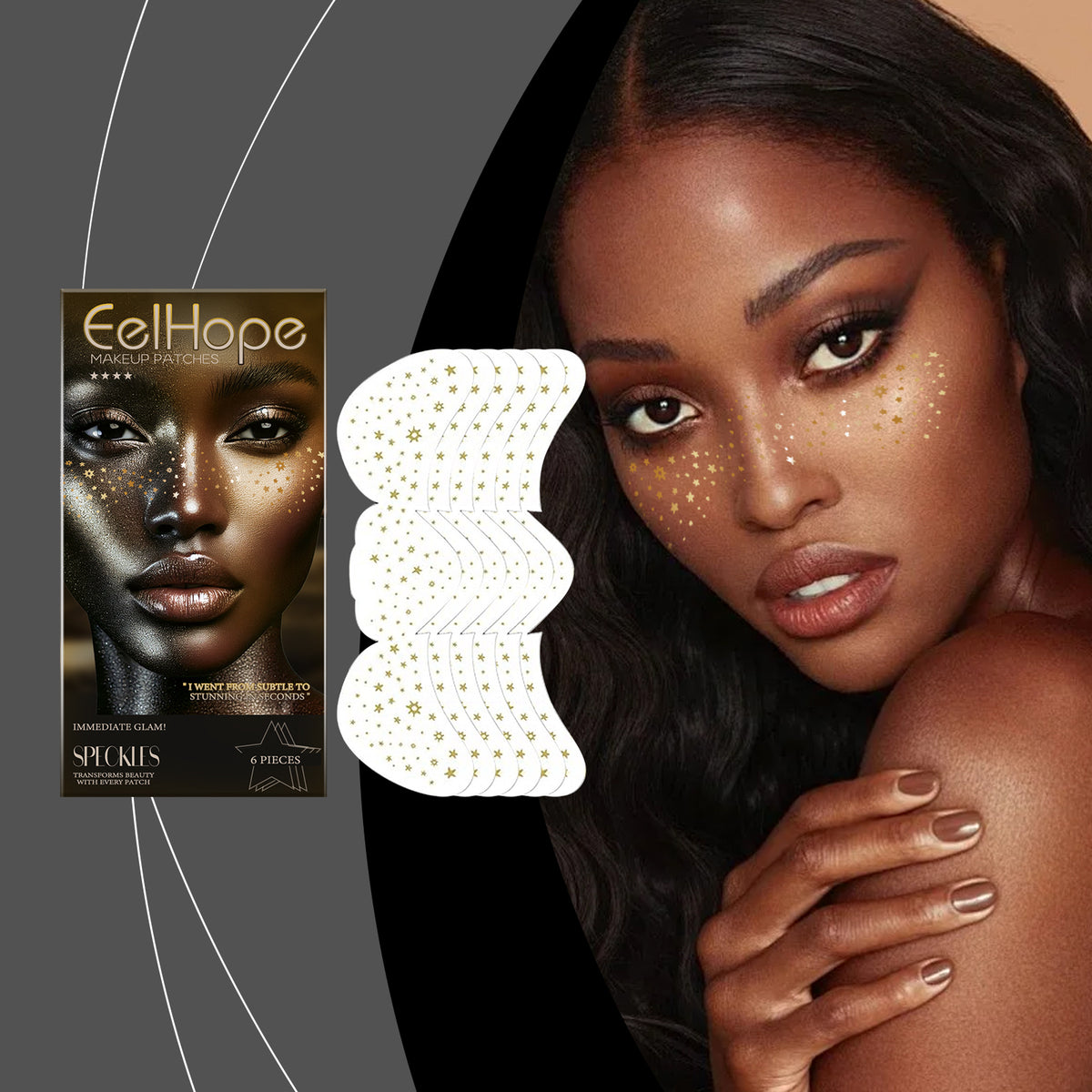 Eelhope Glitter Spot Tattooed Face Stickers Easily Create Natural Freckle Makeup Beauty Makeup