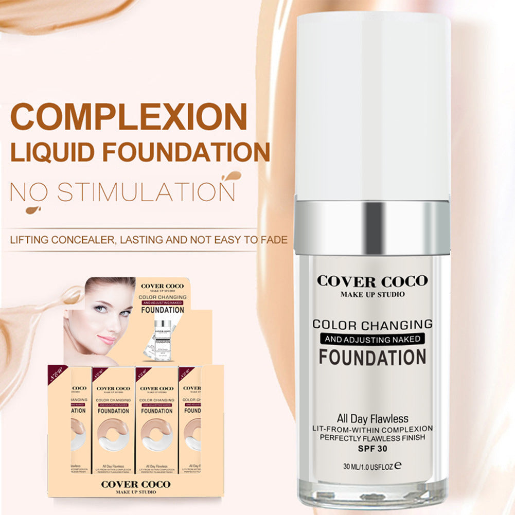 Color Changing Liquid Foundation Temperature Changing Complexion Liquid Foundation Color Changing Brightening Concealer Liquid Bb Cream