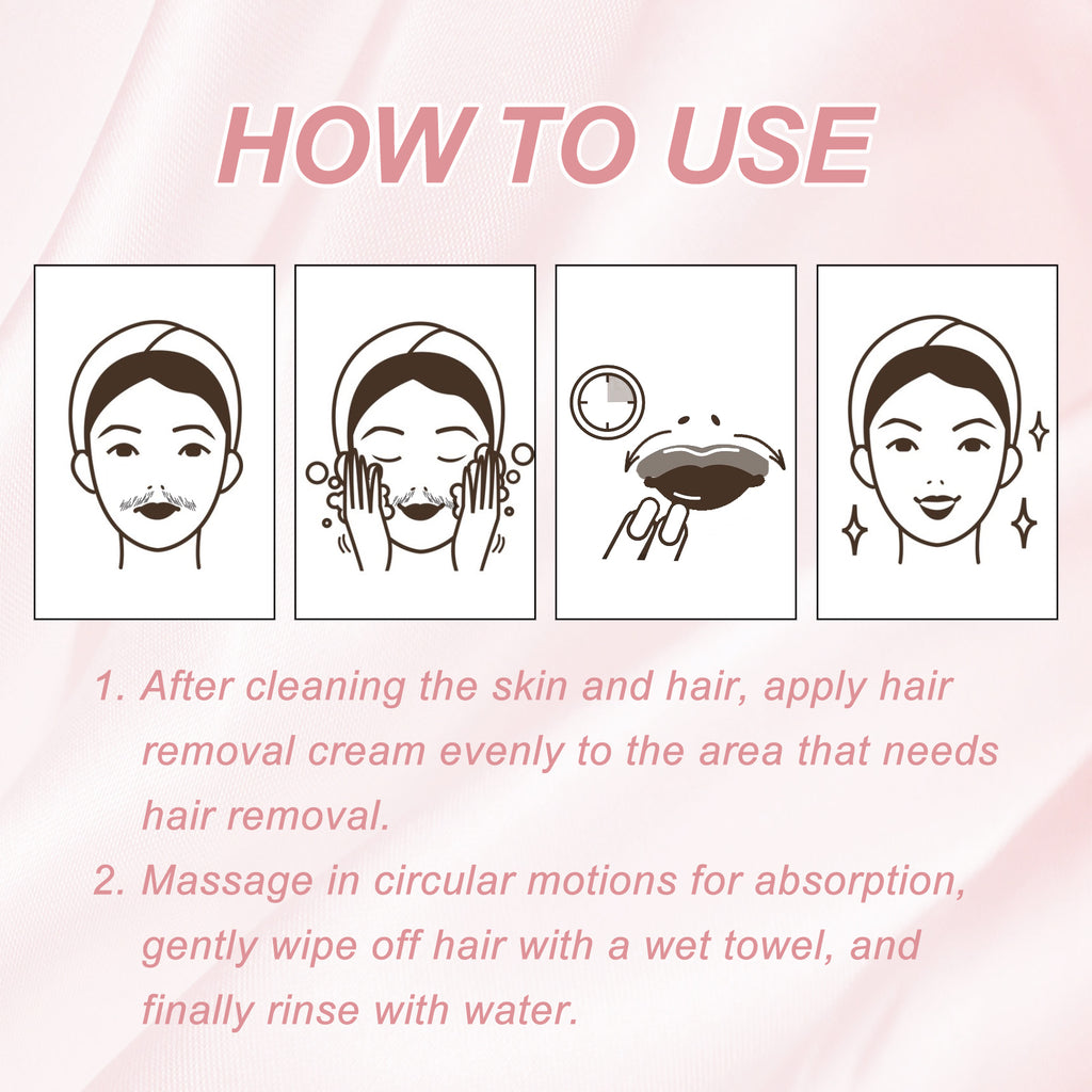 Ouhoe Peach Hair Removal Cream Gentle Non-Irritant Cleaning Ladies Facial Lip Hair Quick Hair Removal Cream