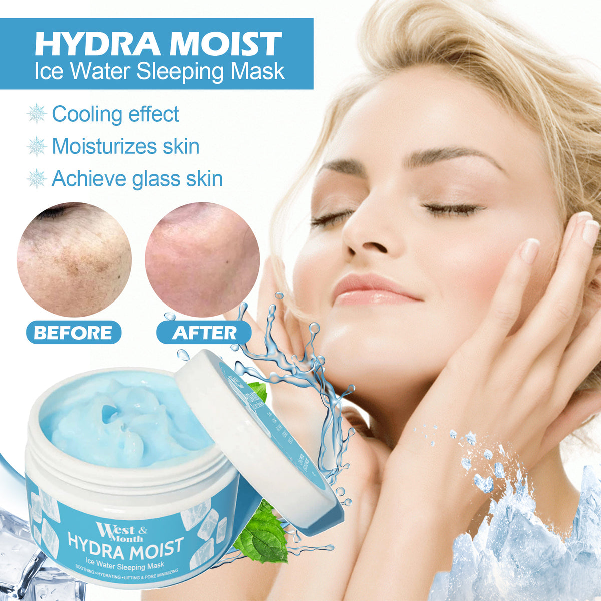 West&Month Rejuvenating Sleep Mask Deeply Cleanses Pores, Hydrates And Moisturizes