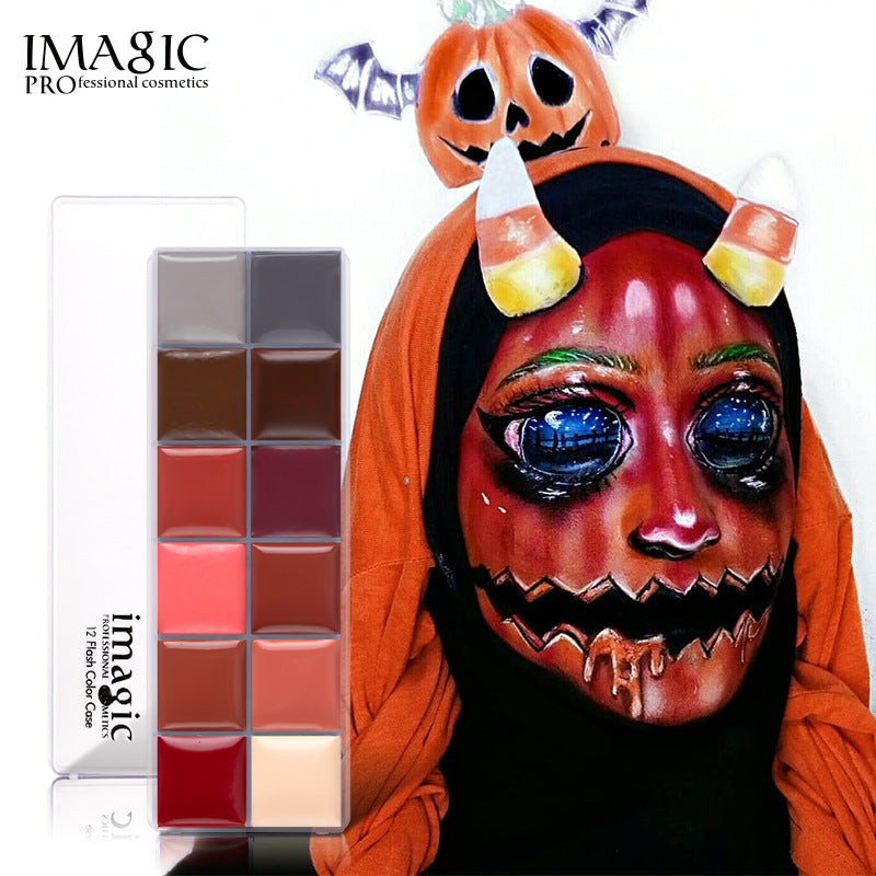 IMAGIC 12 Color Oil Paint Professional Body Painting World Cup Halloween Drama Performance Face Oil Paint