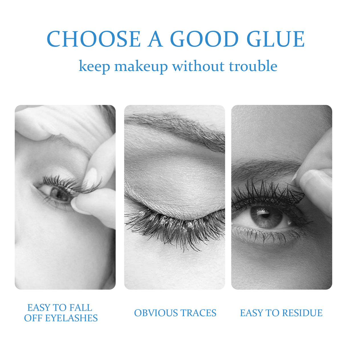 EELHOE False Eyelash Glue, Lightweight Self-Adhesive False Eyelash Glue Gentle And Non-Irritating