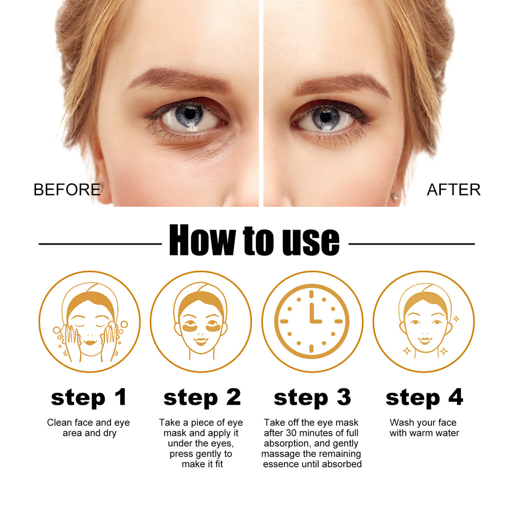 EELHOE Collagen Gold Eye Mask Firming Eye Pattern Patch Overnight Dark Circles Under Eye Elastic Repair