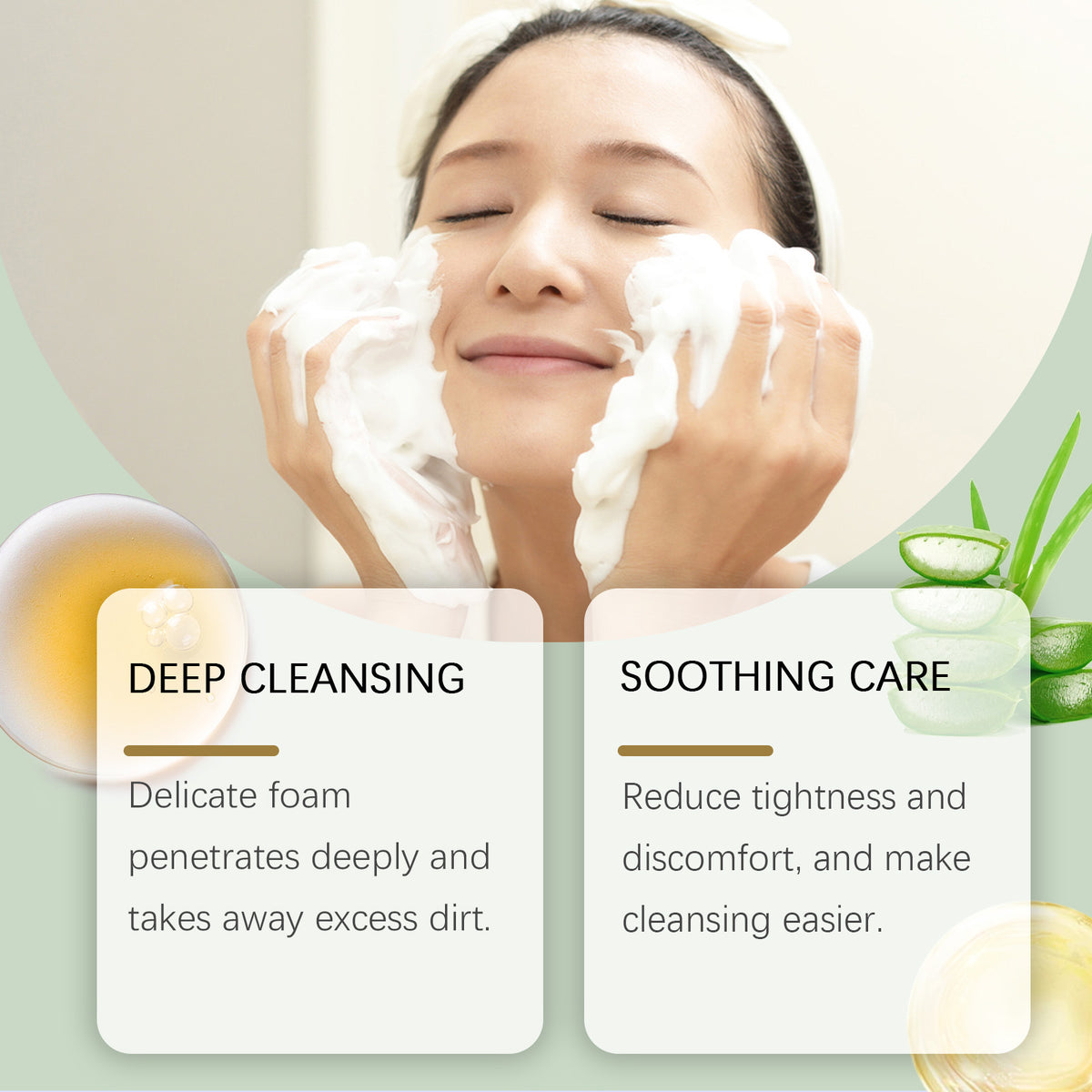 Jaysuing Centella Asiatica Facial Cleanser Moisturizes And Hydrates, Cleanses Pores, Refreshes And Controls Oil.