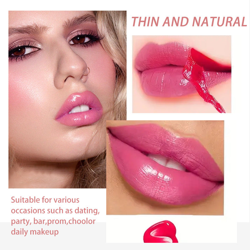 4-color tear off lip gloss is easy to color, moisturizes and lasts for a long time without sticking to the cup tear off lip gloss