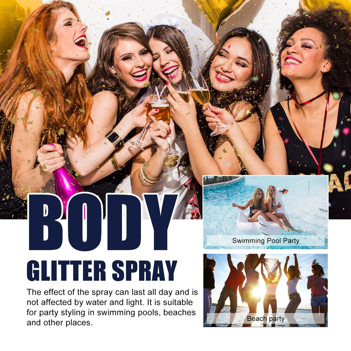 Flash Spray, Party Atmosphere Brightening Glitter Powder Highlighter Spray
