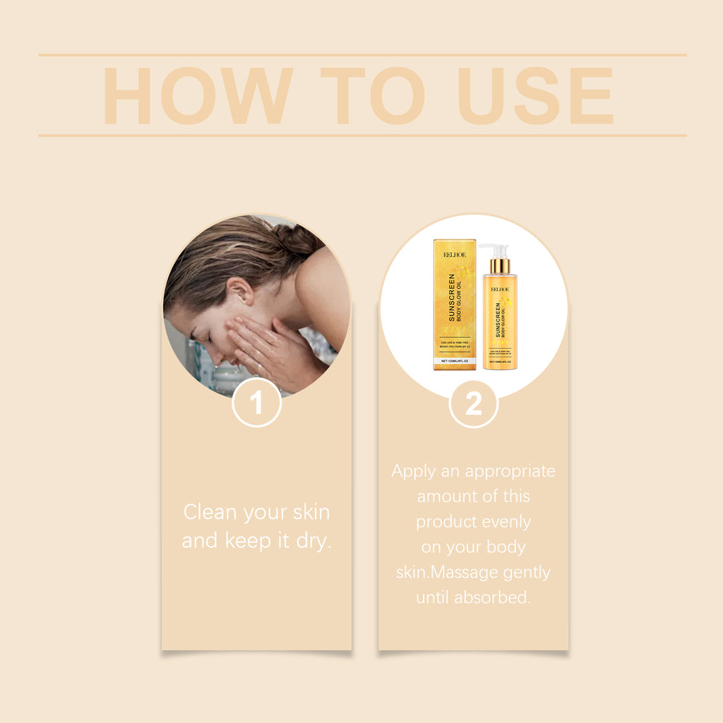 EELHOE Gold Protective Body Glow Oil Body Face Moisturizing Radiance Uv Isolation Treatment