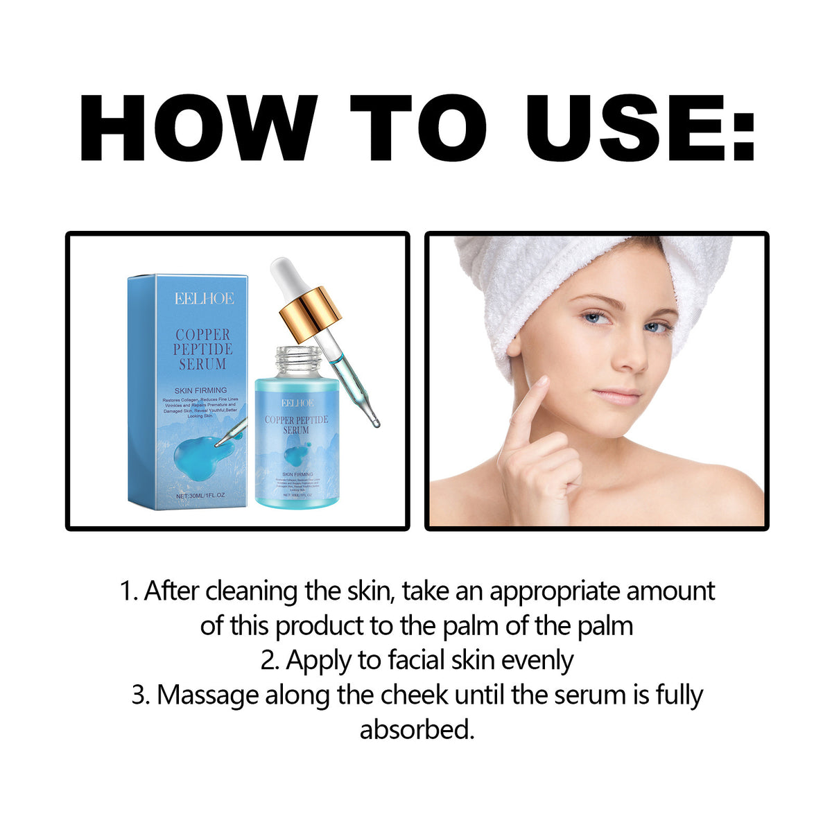 Copper Peptide Serum, Fade Out Fine Lines Moisturize Skin Firming Bright Spots And Delicate Pores