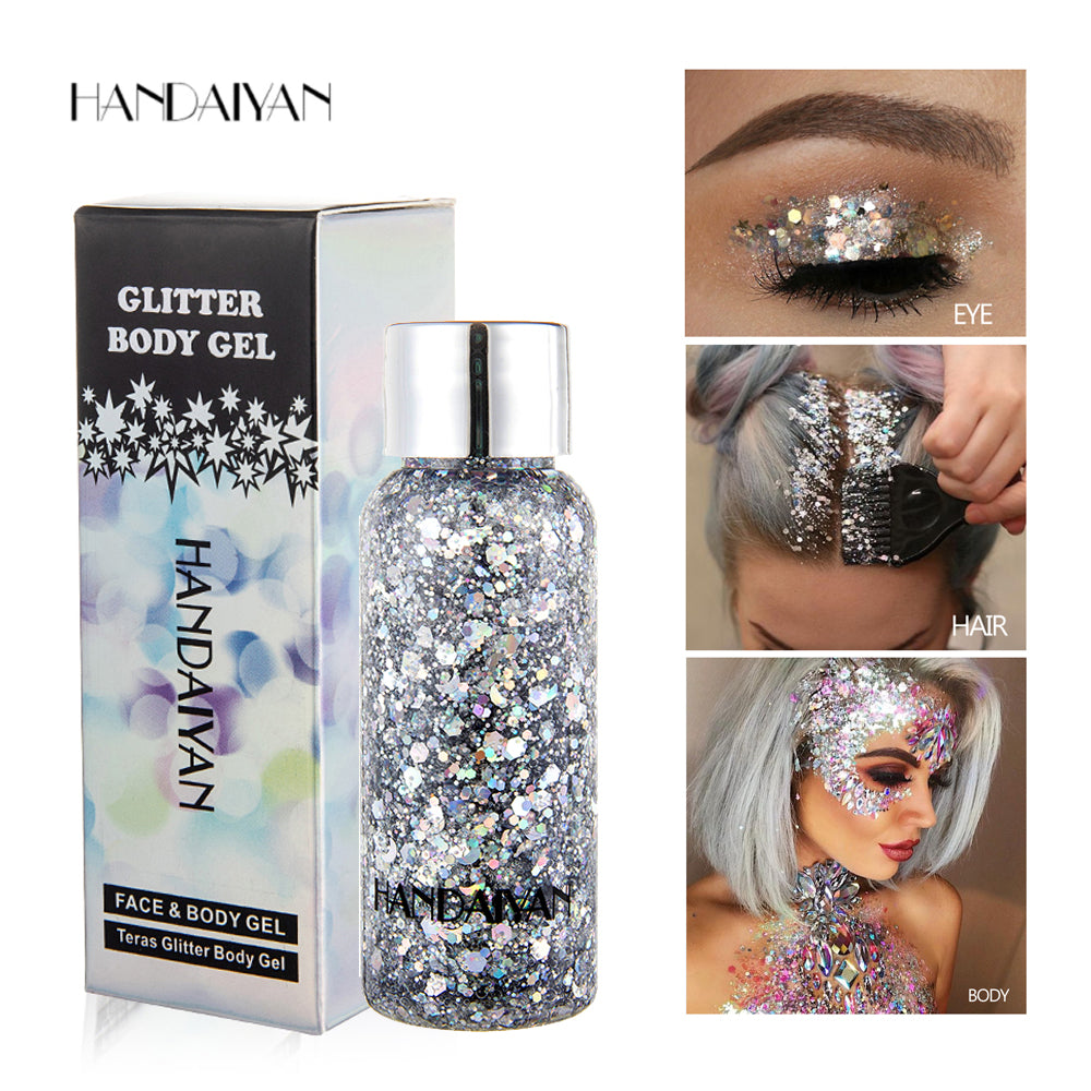 HANDAIYAN Mermaid Scales Face Body Sequined Body Lotion Sequins Eyeshadow Bright Polarized Stage Makeup