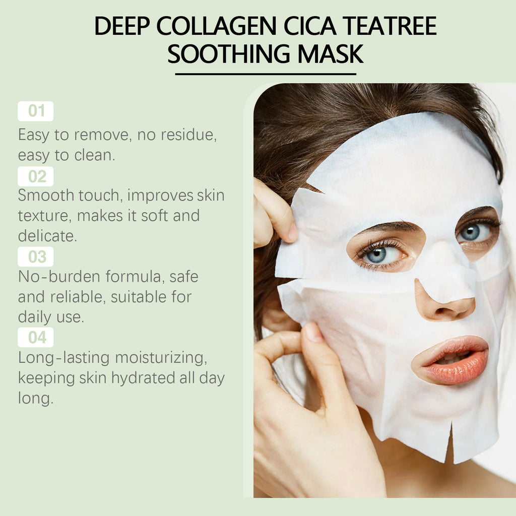 EELHOE Collagen Tea Tree Skin Care Mask (Box Set) Hydrating, Moisturizing And Caring For The Skin, Elastic, Bright And Radiant Skin Care Mask