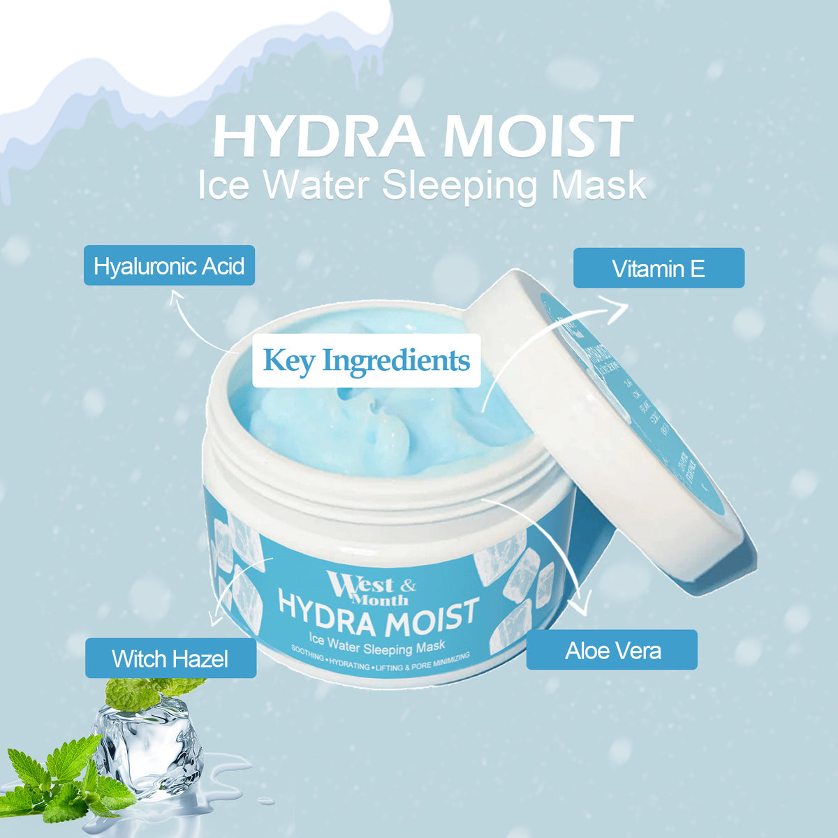 West&Month Rejuvenating Sleep Mask Deeply Cleanses Pores, Hydrates And Moisturizes