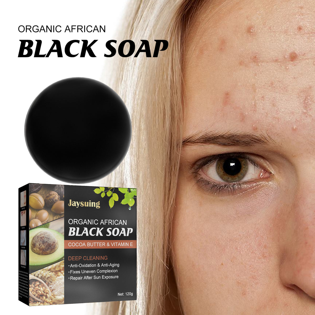 Jaysuing Facial Cleansing Soap Face Gentle Cleansing Body Back Acne Care Skin Bath Soap