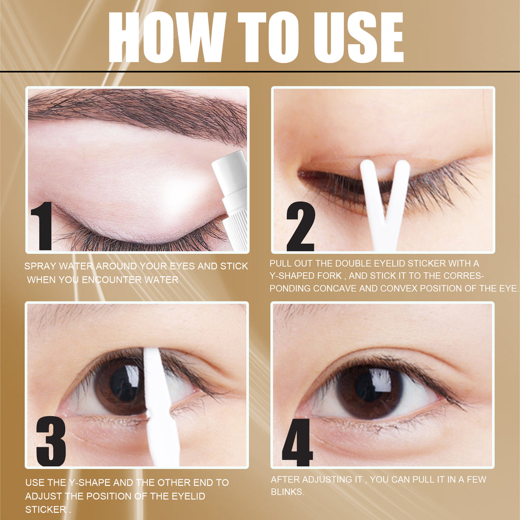 Double Eyelid Styling, Eyelet Lace Mesh Invisible Glue-Free Breathable Super Stick Long Lasting Clip Set