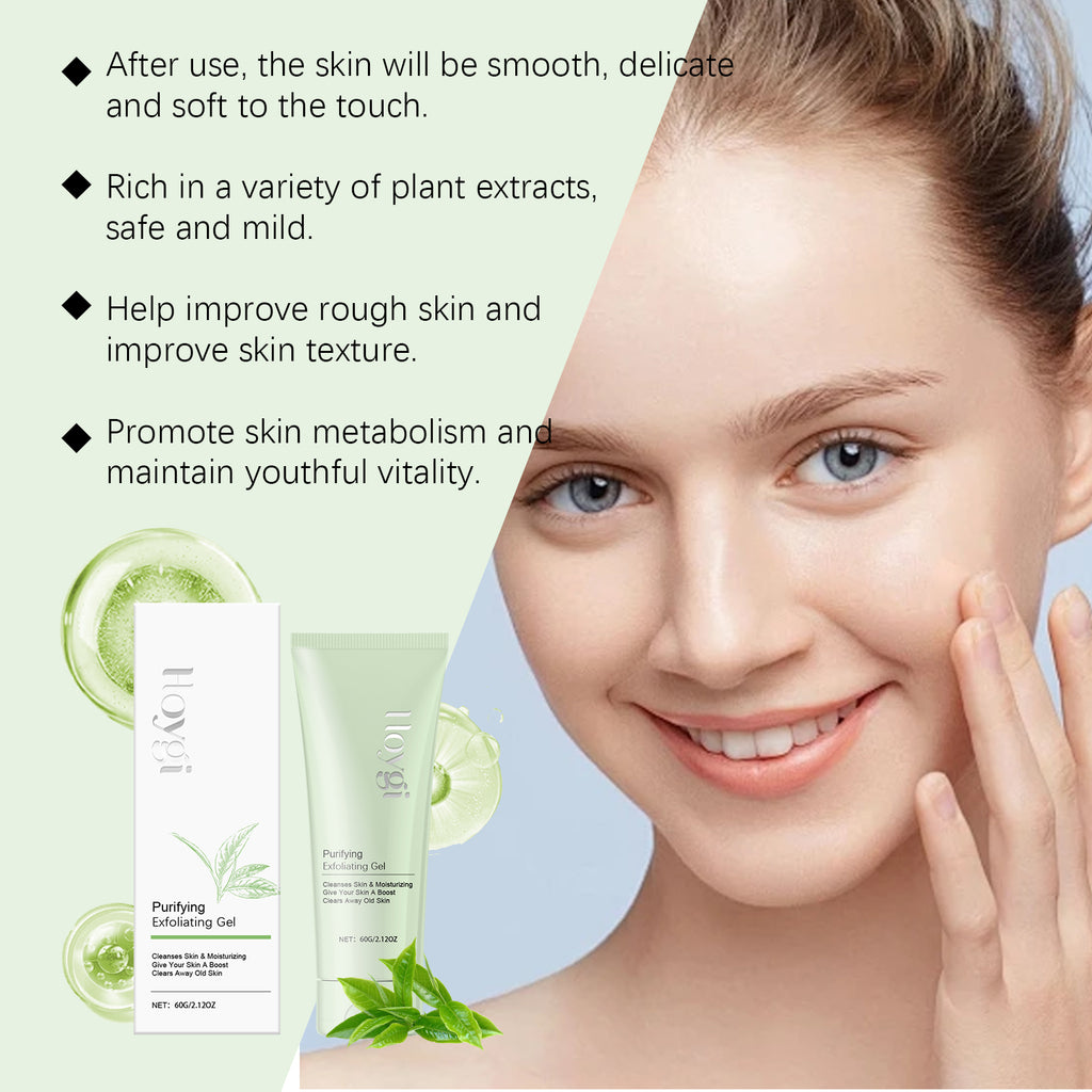 Hoygi Facial Exfoliating Gel Gently Cleanses Pores, Tenderizes Skin And Exfoliates Blackheads And Acne Purifying Facial Gel