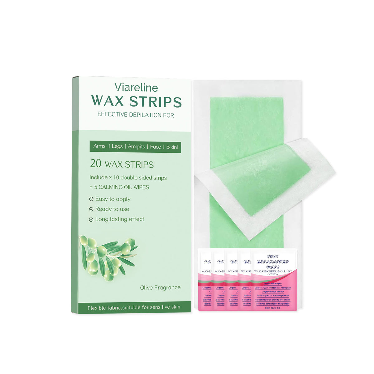Viareline Facial And Body Hair Removal Wax Strips Are Gentle And Can Remove Fine Hairs By Uprooting The Body
