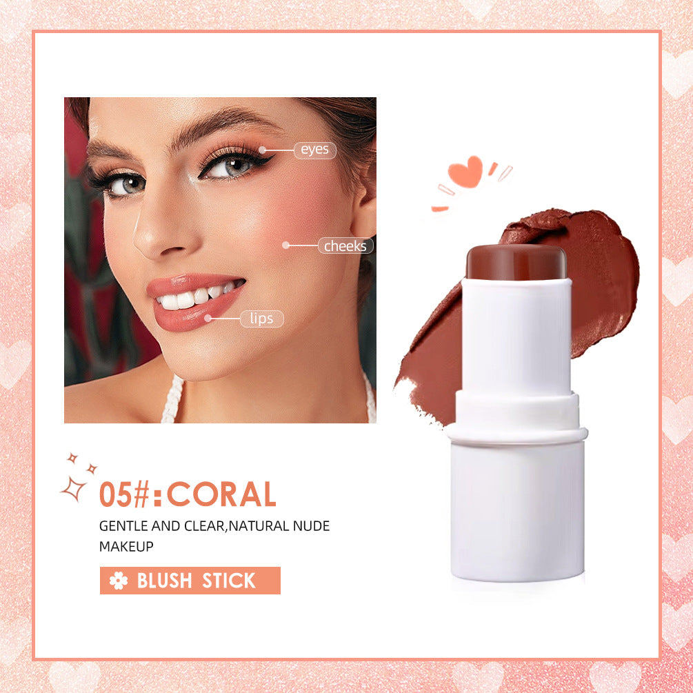 QIBEST Multifunctional Makeup Stick Highlighter Blush Contouring Balm Lip Stick Rouge Pen Lipstick