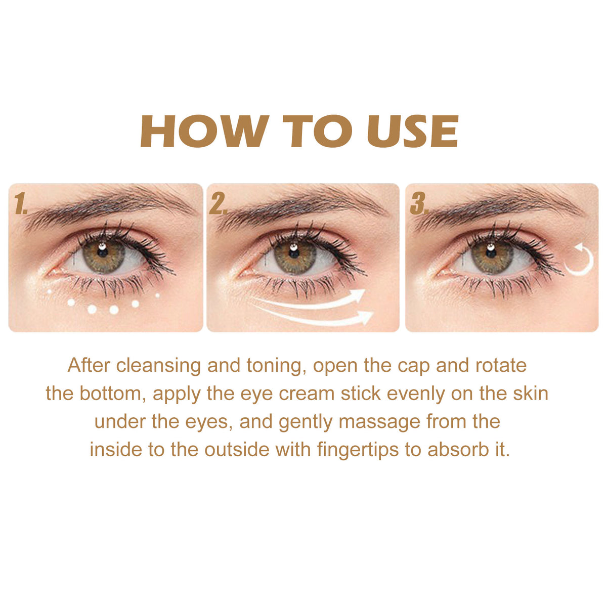 Retinol Eye Cream Stick Reduces Eye Bags, Dark Circles And Wrinkles, Moisturizes And Tightenes The Skin Around The Eyes