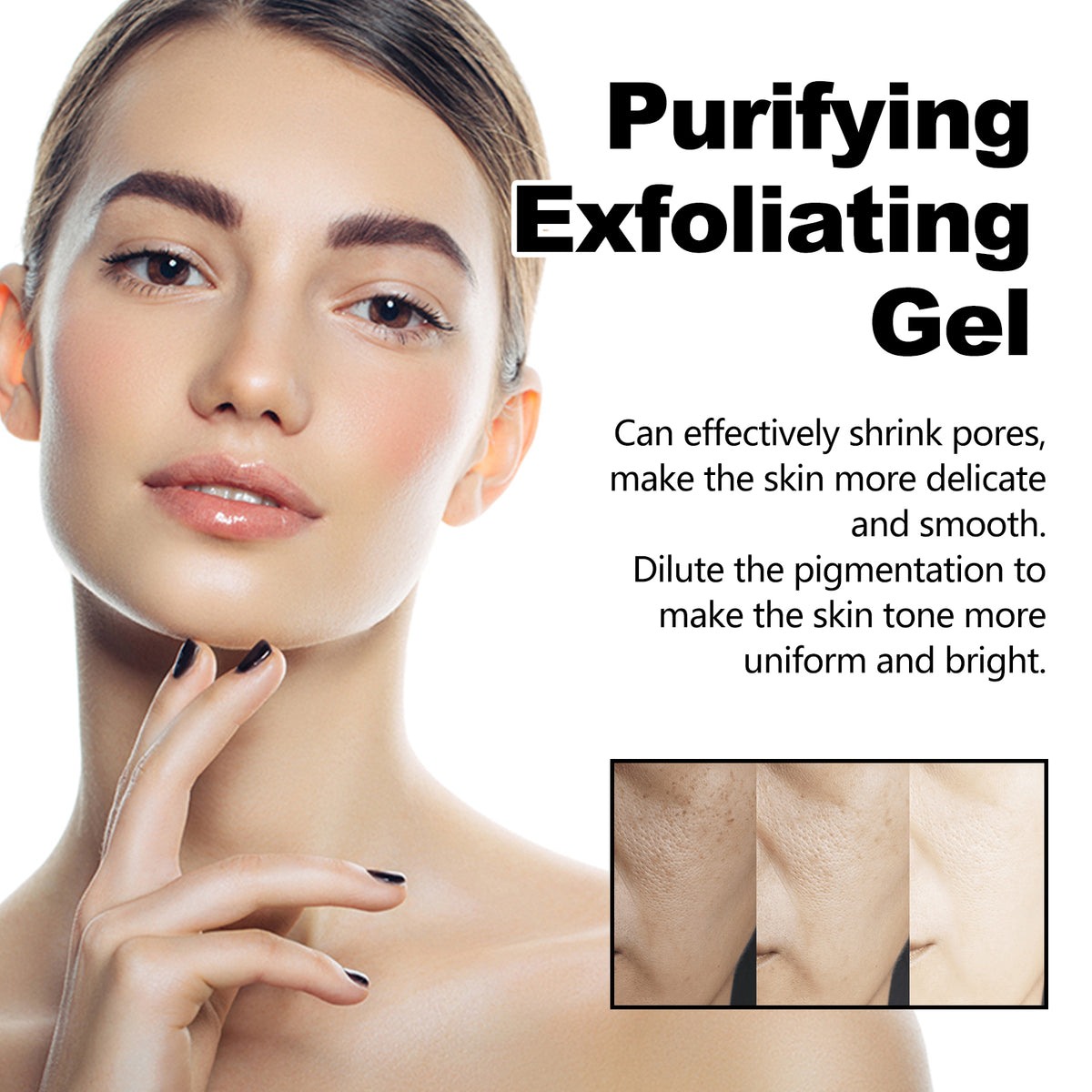Purifying Exfoliating Gel, Chun White Tender Skin Clean Bright Skin Cutin Tighten Pores