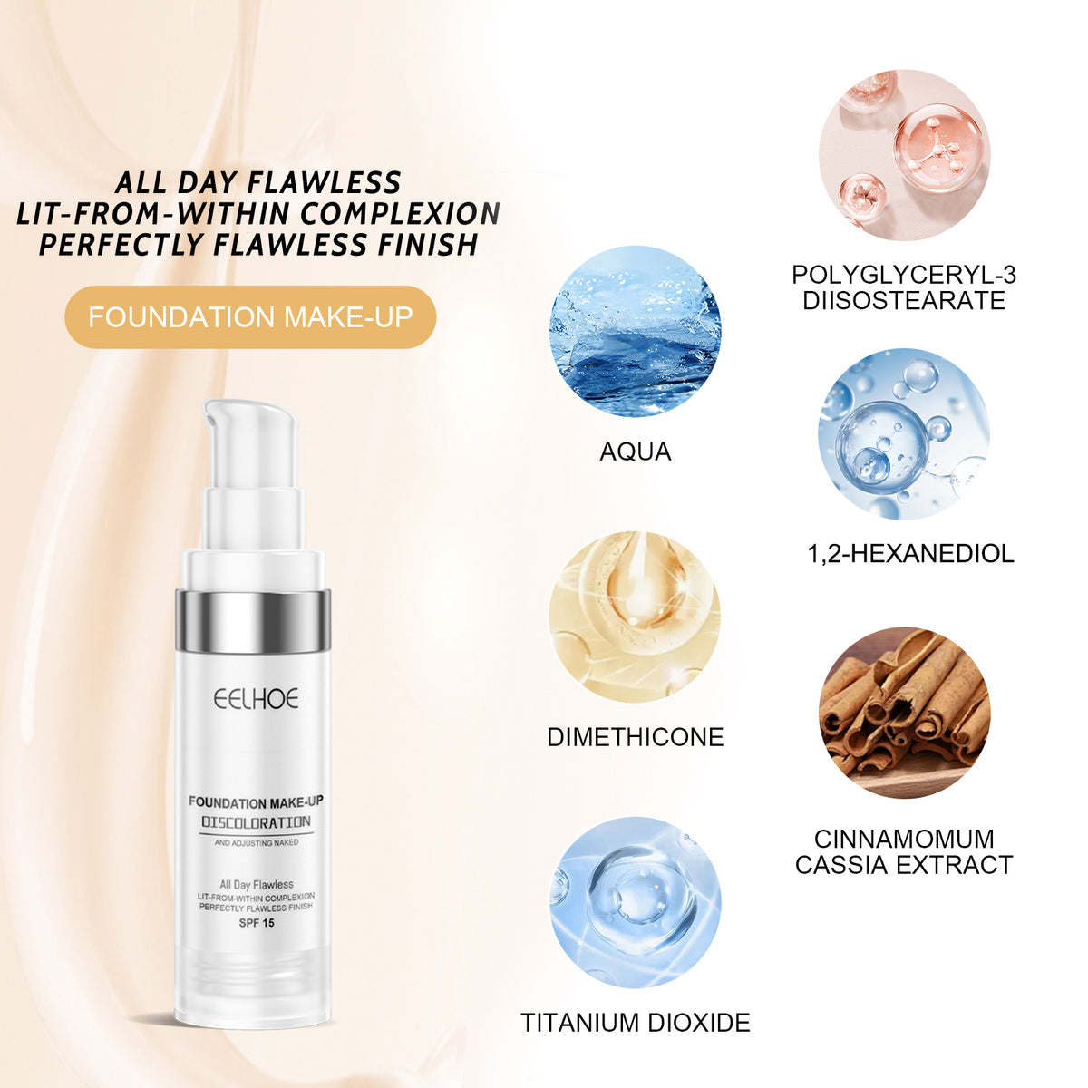 Concealer Color Change Liquid Foundation Concealer Long-Lasting.