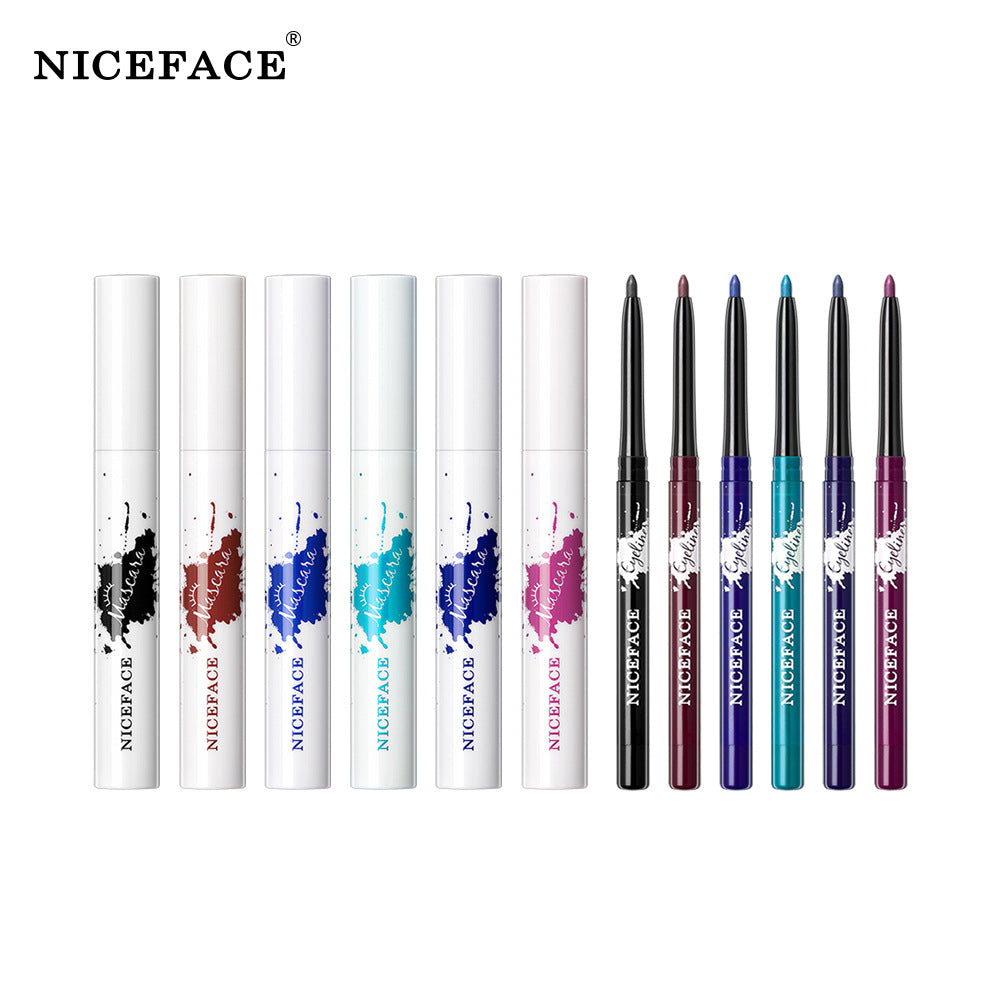 NICEFACE Mascara + Eyeliner Slender Curling Waterproof And Sweat-Proof Eyeliner Gel Pen