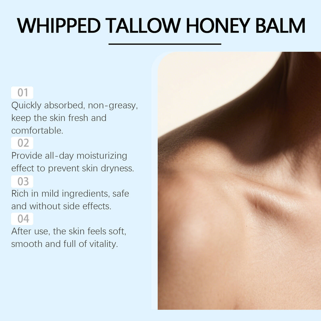 OCEAURA Beef Tallow &amp; Honey Body Balm Hydrating Silky Smooth Lightweight Non-Greasy Moisturizer
