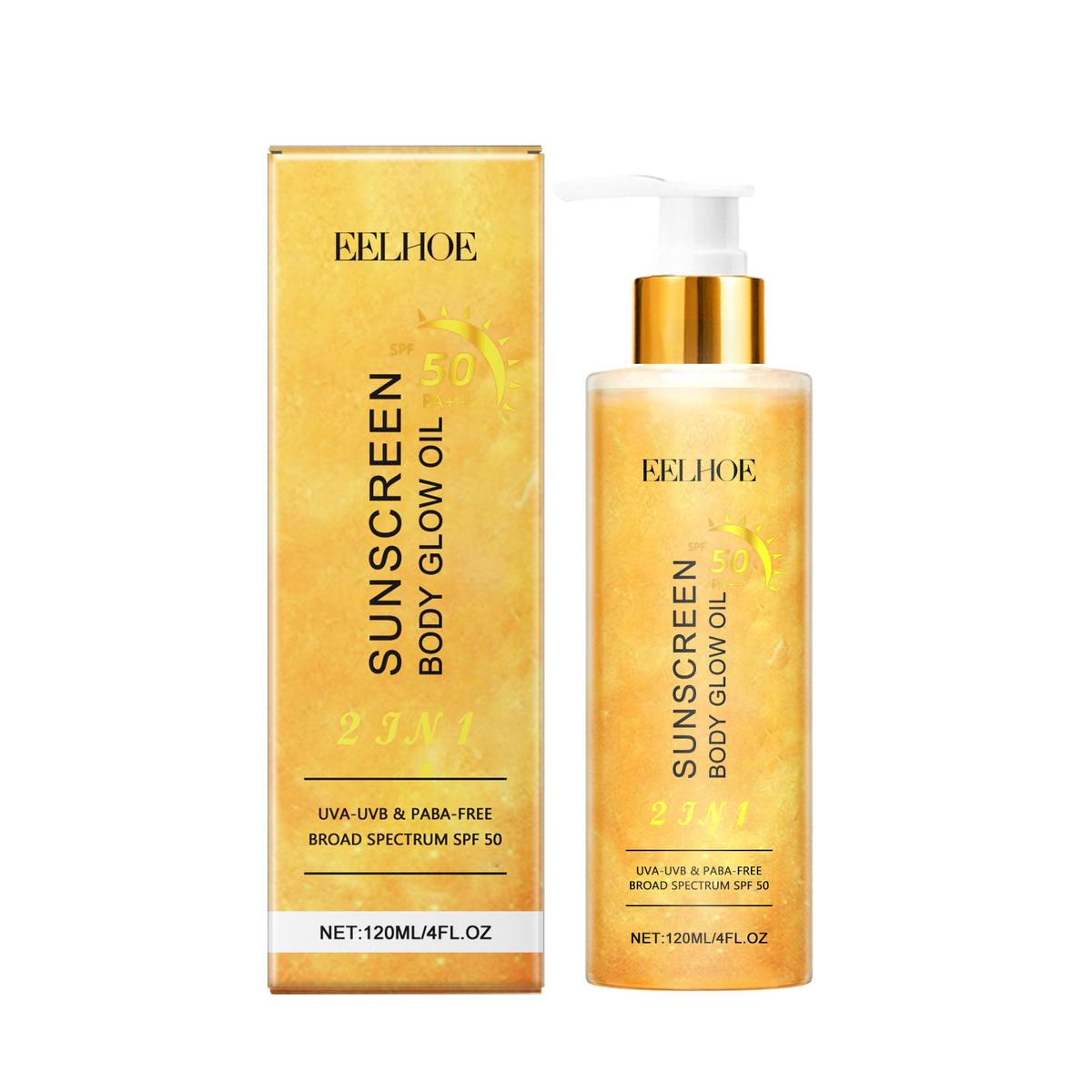 EELHOE Gold Protective Body Glow Oil Body Face Moisturizing Radiance Uv Isolation Treatment