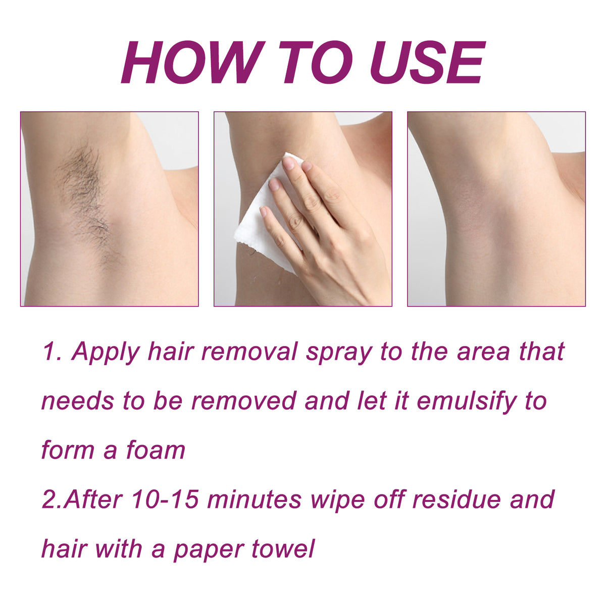 Oceaura Hair Removal Spray Gentle Painless Hair Removal Mousse Spray Underarm Hair Hands Hair Legs Hair Whole Body Hair Removal Spray