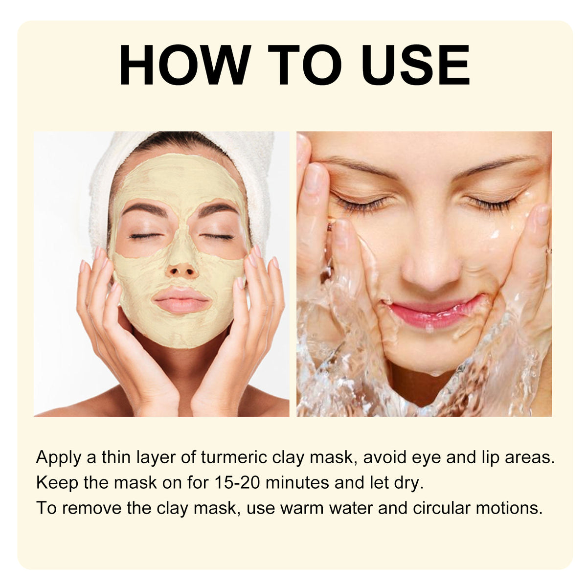 EELHOE Turmeric Clay Mask, Facial Acne-Clearing Q10 Deeply Cleanses, Hydrates, Brightens And Shrinks Pores