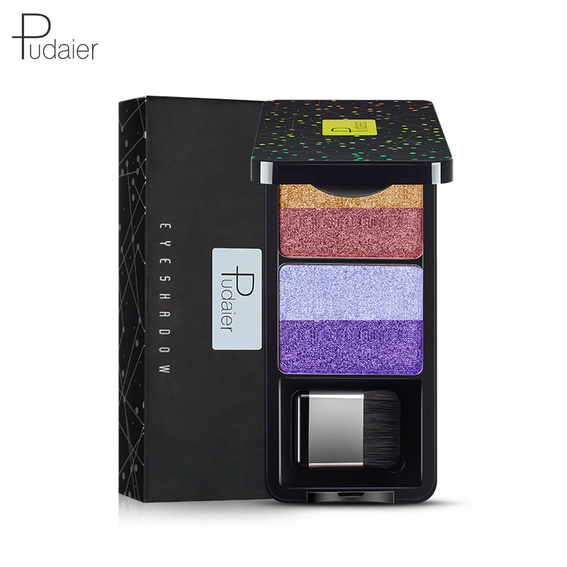 Pudaier Pearlescent Stereo Dazzle Color Change Double Color Eye Shadow Waterproof No Makeup And Makeup