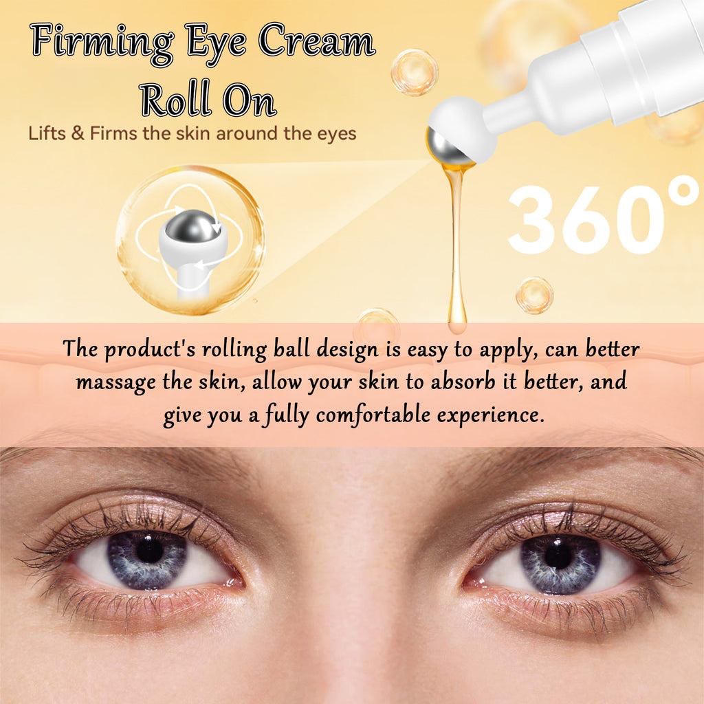 Firming Eye Cream Roll On, Repair Eye Cream Reduces Fine Line Bags Dark And Tight Moisturizing Ball