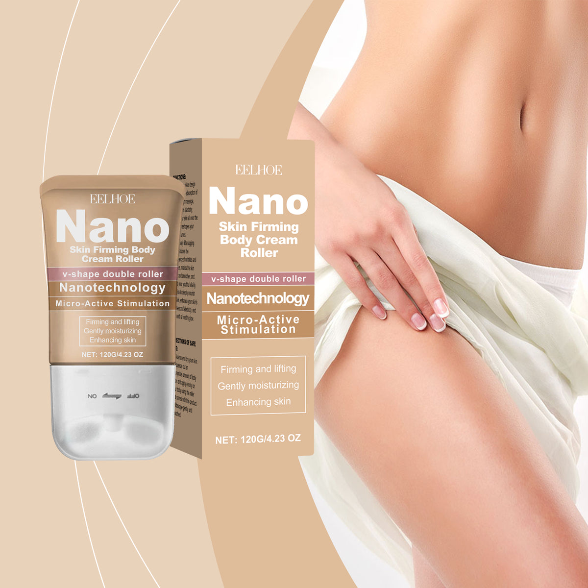 EELHOE Body Cream Roller Hydrating Refreshing Silky, Non-Greasy Gentle Moisturizer For Skin