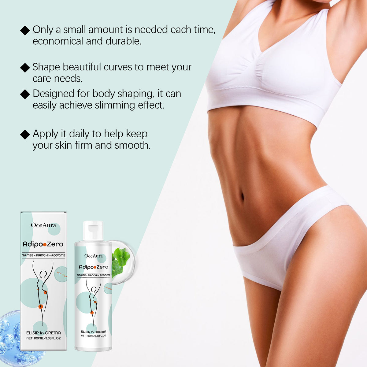 OceAura Body Care Cream Gentle Moisturizing Light Treatment All Over The Skin Nourishing Firming Massage Cream