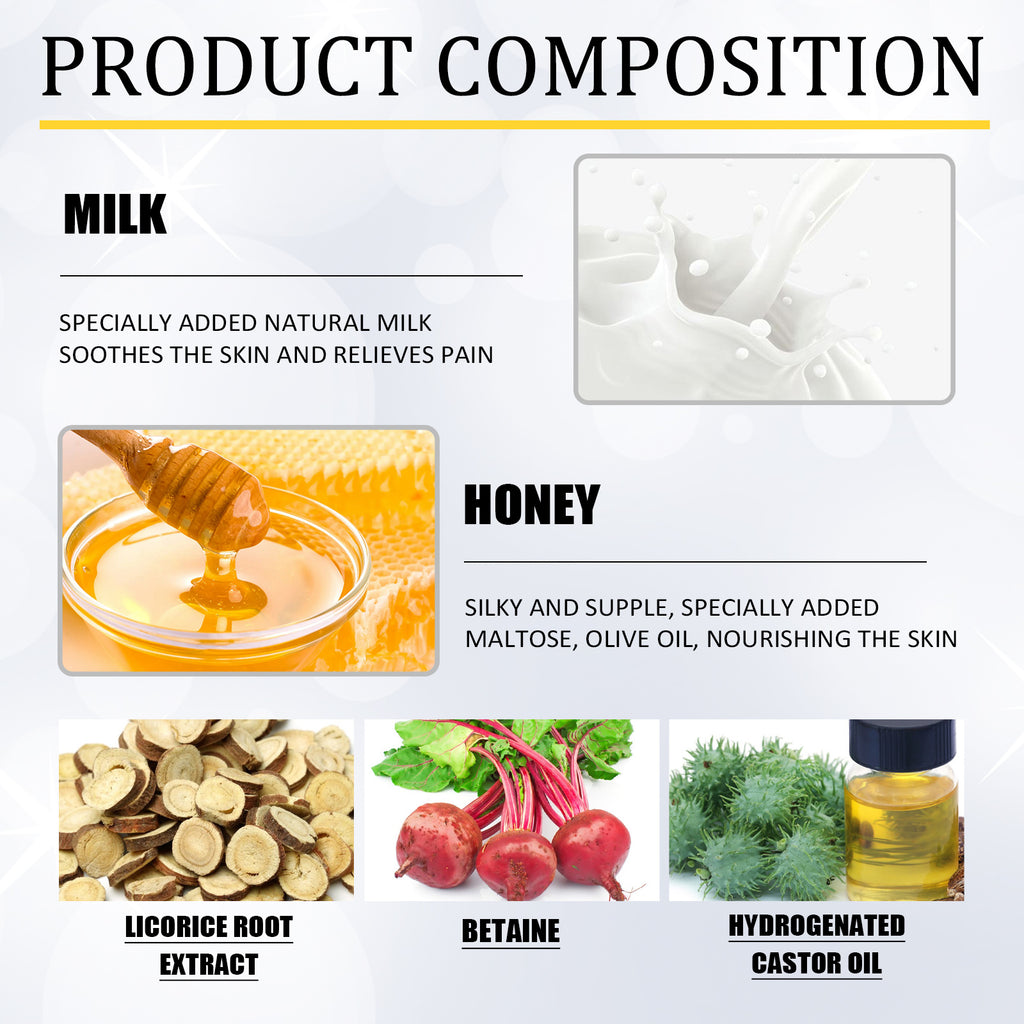EELHOE Honey And Milk Hair Removal Cream, Quick And Gentle Hair Removal All Over The Body Smooth Skin Hair Removal Cream