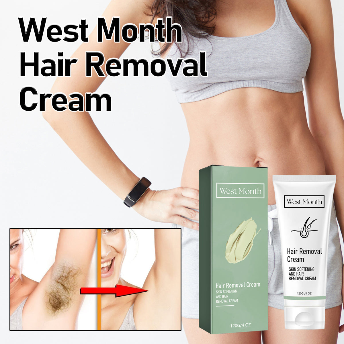 Hair Removal Cream, Full Body Underarm Lip Gentle Depilation Does Not Stimulate Smooth And Delicate Skin