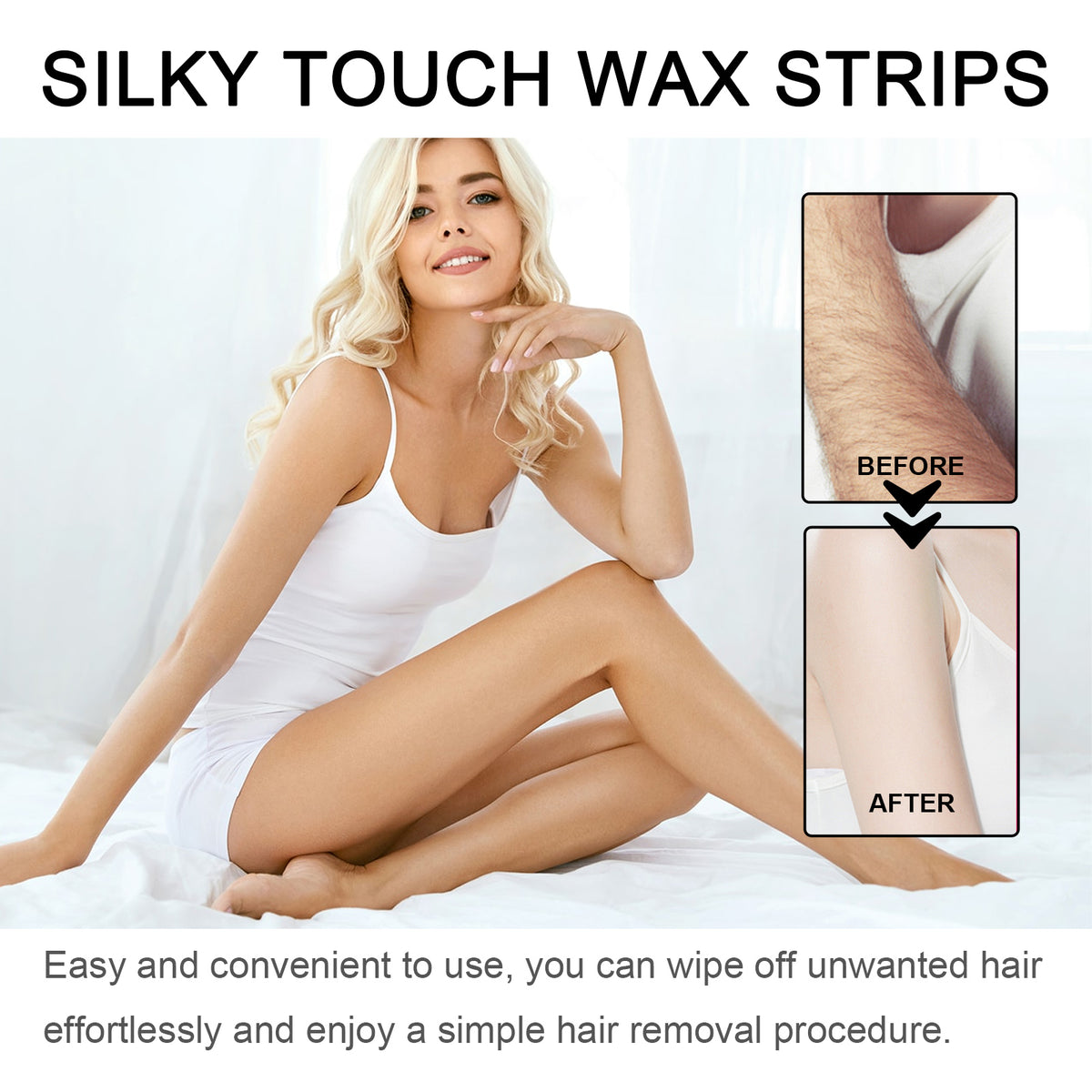 Waxed Hair Removal Paper, Arm Underarm Thigh Hair General Rapid Hair Removal Mild And Non-Irritating