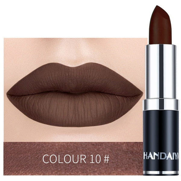 1PC 12 Colors Matte Lipstick Waterproof Long Lasting Sexy Purple Lipstick Pigments Easy to Wear Lip Makeup No Fade Away TSLM2