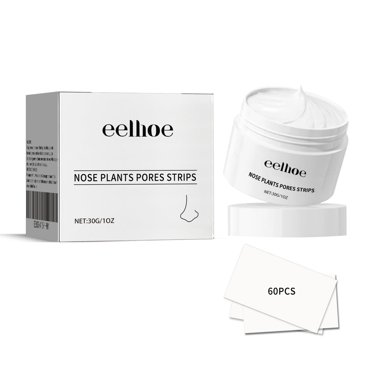 EELHOE Blackhead Cleansing Cream Skin Oil Blackheads Acne Exfoliating Cleansing Repair Pore Tearing Nose Patch