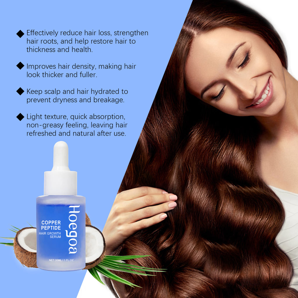 Copper Peptide Hair Serum Nourishes Scalp, Nurses Roots, Restores Fluffy And Strong Hair