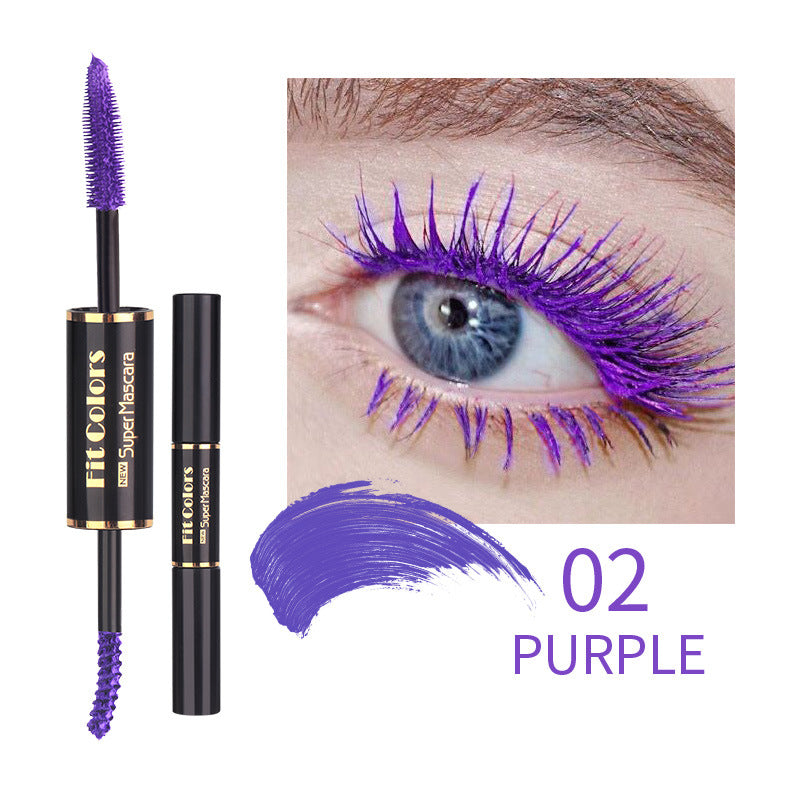 Fit Colors Double-Head Color Mascara Thick Curling Waterproof Not Smudged Multi-White Eyebrow Mascara