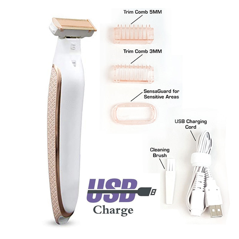 Electric Lady Shaver Razor Flawless Body Hair Shaver Painless Bikini Trimmer USB Rechargeable Fast Hair Shaving Machine