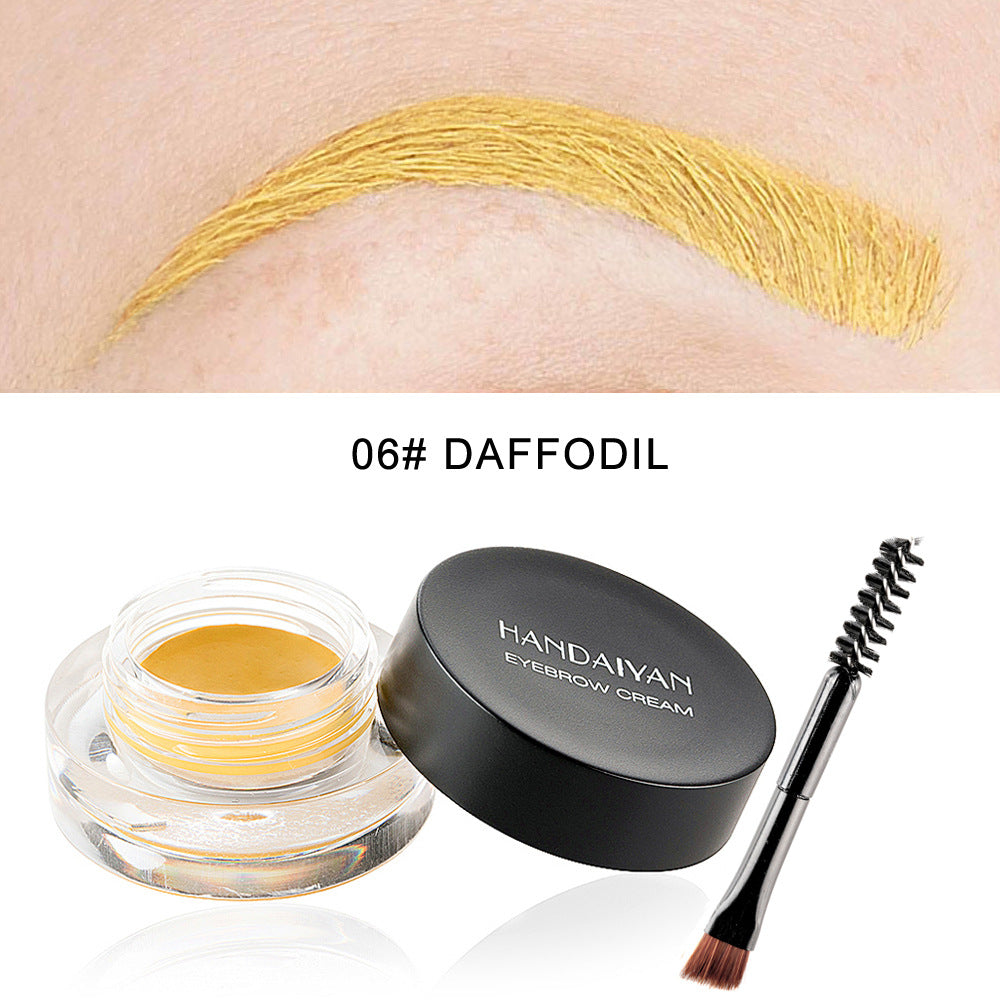 HANDAIYAN 12 Colors Waterproof Eyebrow Dyeing Cream Multifunctional Eyeliner Does Not Fade