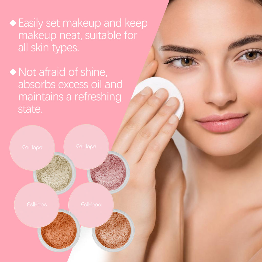 Eelhope The Setting Powder With Brush (Beige) Has A Natural, Light, Fine, Breathable And Snaky Look.