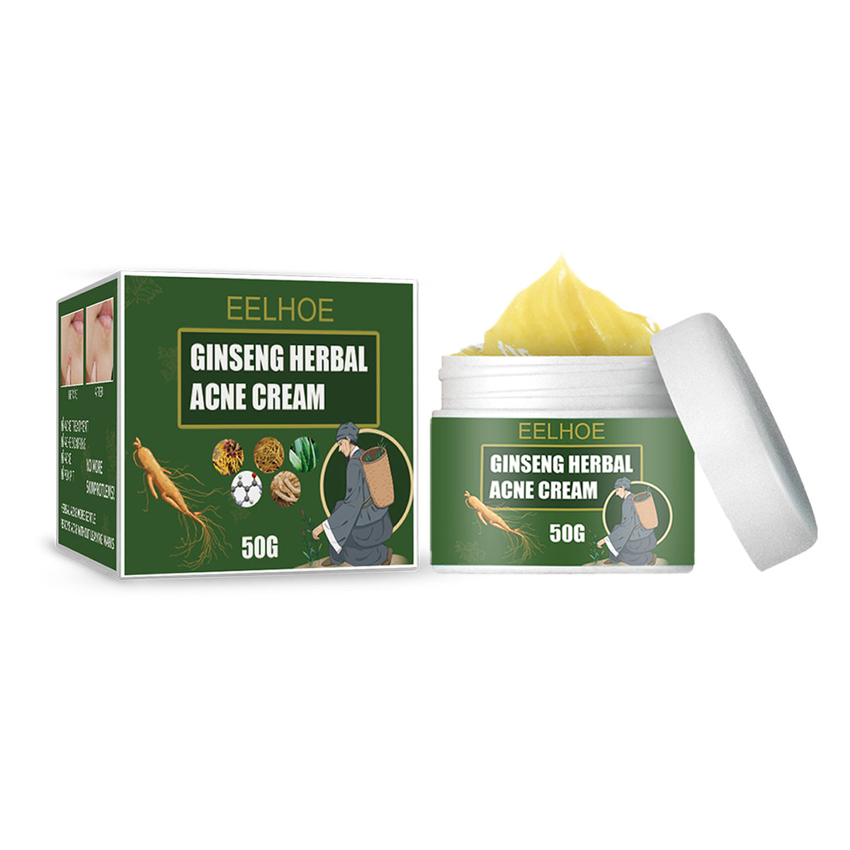 Herbal Acne-Removing Cream Anti-acne-Removing Cream Moisturizing Cleansing Cream Water Oil Balance Anti-acne-Removing Cream
